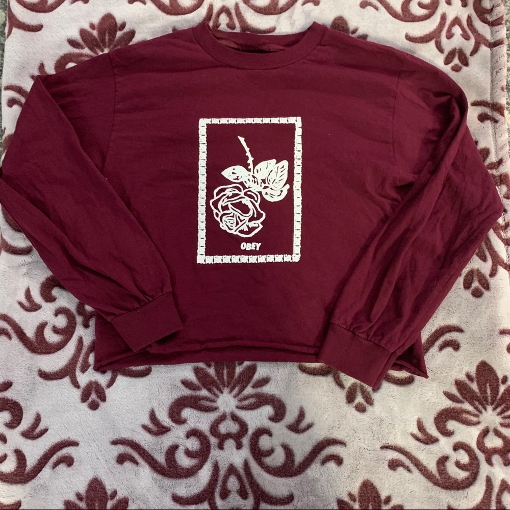 Obey long sleeve crop top
